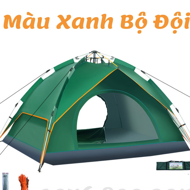 [Hàng Chuẩn - 2 Cửa - 2 Lớp] Lều Cắm Trại Tự Bung 3 - 4 Người, Lều Dã Ngoại Cỡ Lớn, Lều Phượt Du Lịch Tự Bung