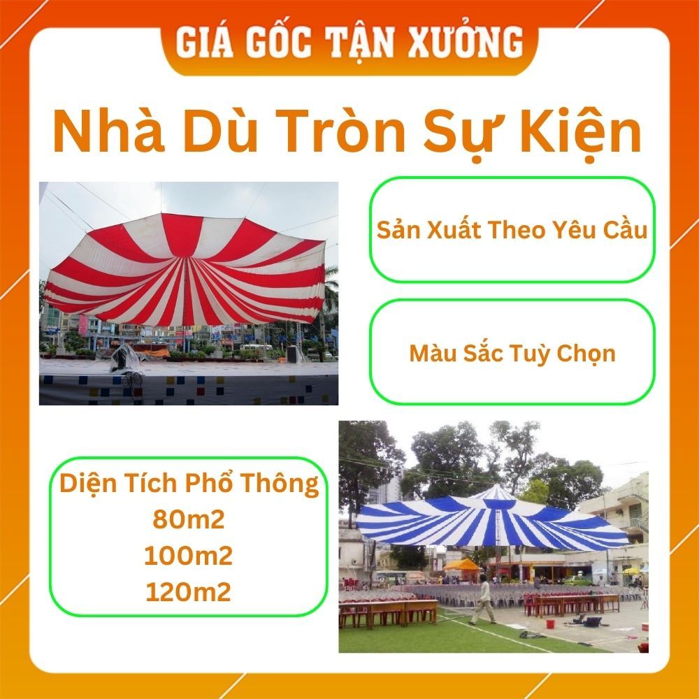 [Nhiều Kích Cỡ] Nhà Dù Sự Kiện - Che Nắng Mưa Diện Tích Lớn, Sân Trường
