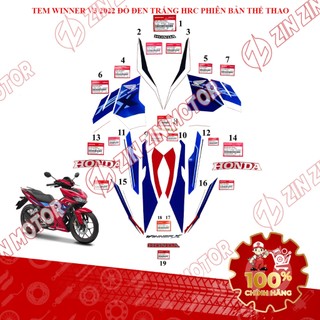 Tem Rời Winner X V3 2022+ Zin Đỏ Đen 2022 Phiên Bản Thể Thao Chính Hãng