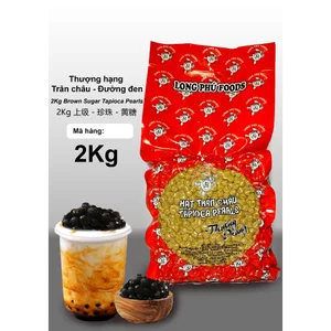Trân Châu Đường Đen THƯỢNG HẠNG Có Vị Ngọt LONG PHÚ Gói 2kg - Topping Nguyên Liệu Làm Trà Sữa
