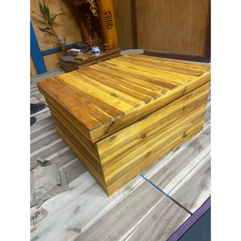 hộp, thùng gỗ nắp úp siêu to D50.R55.C30cm màu Teak | BigBuy360 - bigbuy360.vn