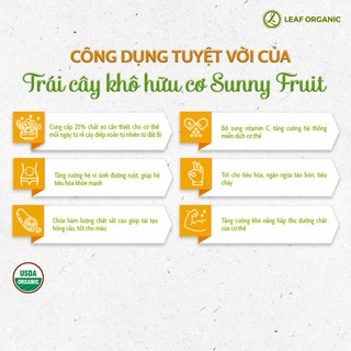 Trái cây khô hữu cơ bổ sung prebiotic Sunny Fruit