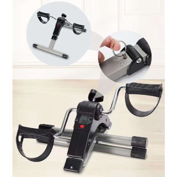 Xe đạp tập thể dục tại nhà gấp gọn có đồng hồ đếm số điện tử, xe đạp tập phục hồi chức năng