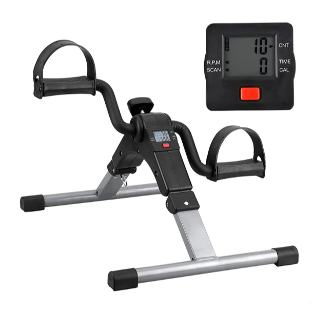 Xe đạp tập thể dục tại nhà gấp gọn có đồng hồ đếm số điện tử, xe đạp tập phục hồi chức năng