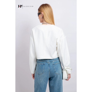 Áo Blazer Croptop JP FASHION Form Lửng Có Độn Vai, Áo Khoác Croptop Nữ Tay Dài Vải Mát Dễ Phối Đồ 10708258