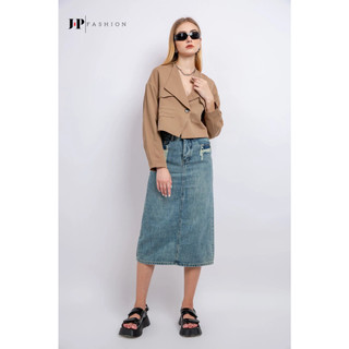 Áo Blazer Croptop JP FASHION Form Lửng Có Độn Vai, Áo Khoác Croptop Nữ Tay Dài Vải Mát Dễ Phối Đồ 10708258