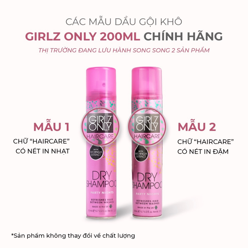 Ảnh [ Livestreamx Girlz Only ]  Dầu Gội Khô Dry Shampoo Girlz Only 200ml,  lưu hương dài lâu, phồng tóc gấp đôi chỉ sau 10s 1