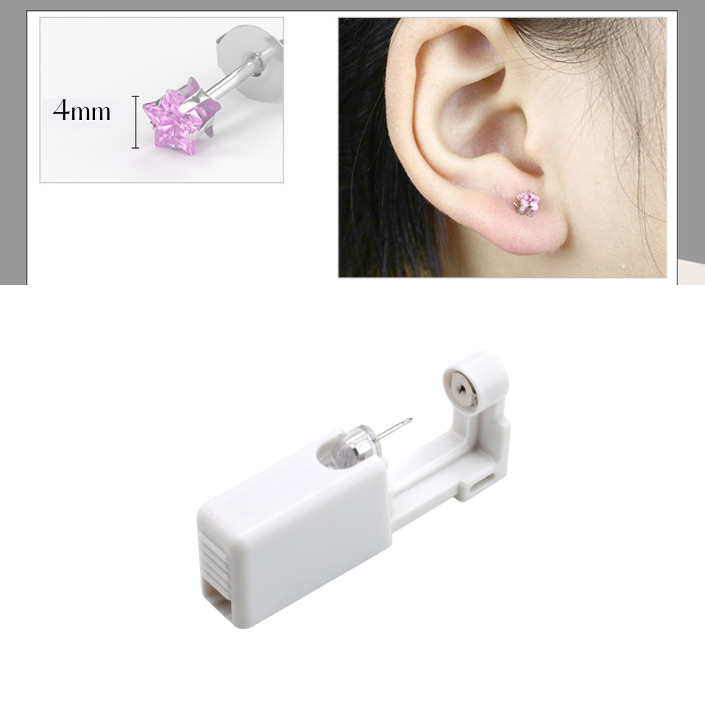 Dụng cụ bấm khuyên tai, đồ bắn lỗ tai 1 lần tại nhà chuyên dụng ( tặng kèm bông tẩm cồn )