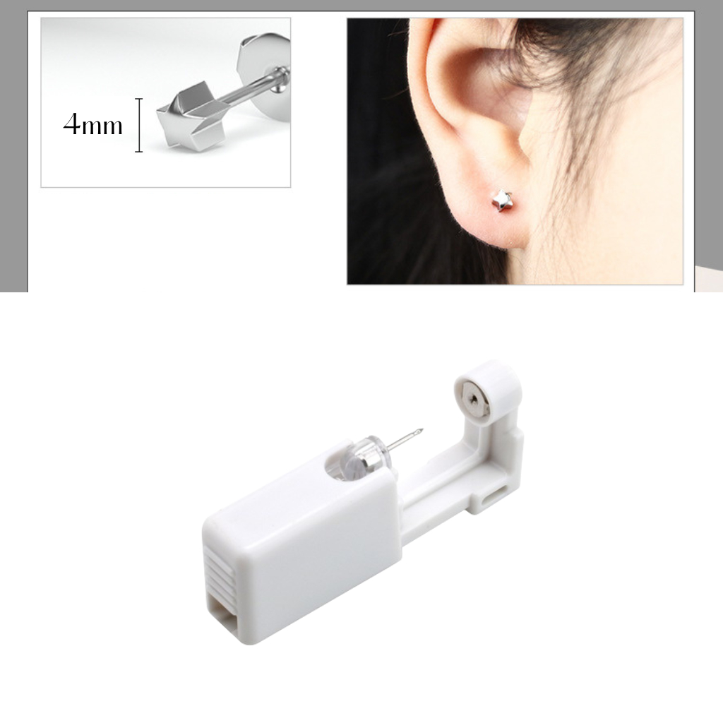 Dụng cụ bấm khuyên tai, đồ bắn lỗ tai 1 lần tại nhà chuyên dụng ( tặng kèm bông tẩm cồn )