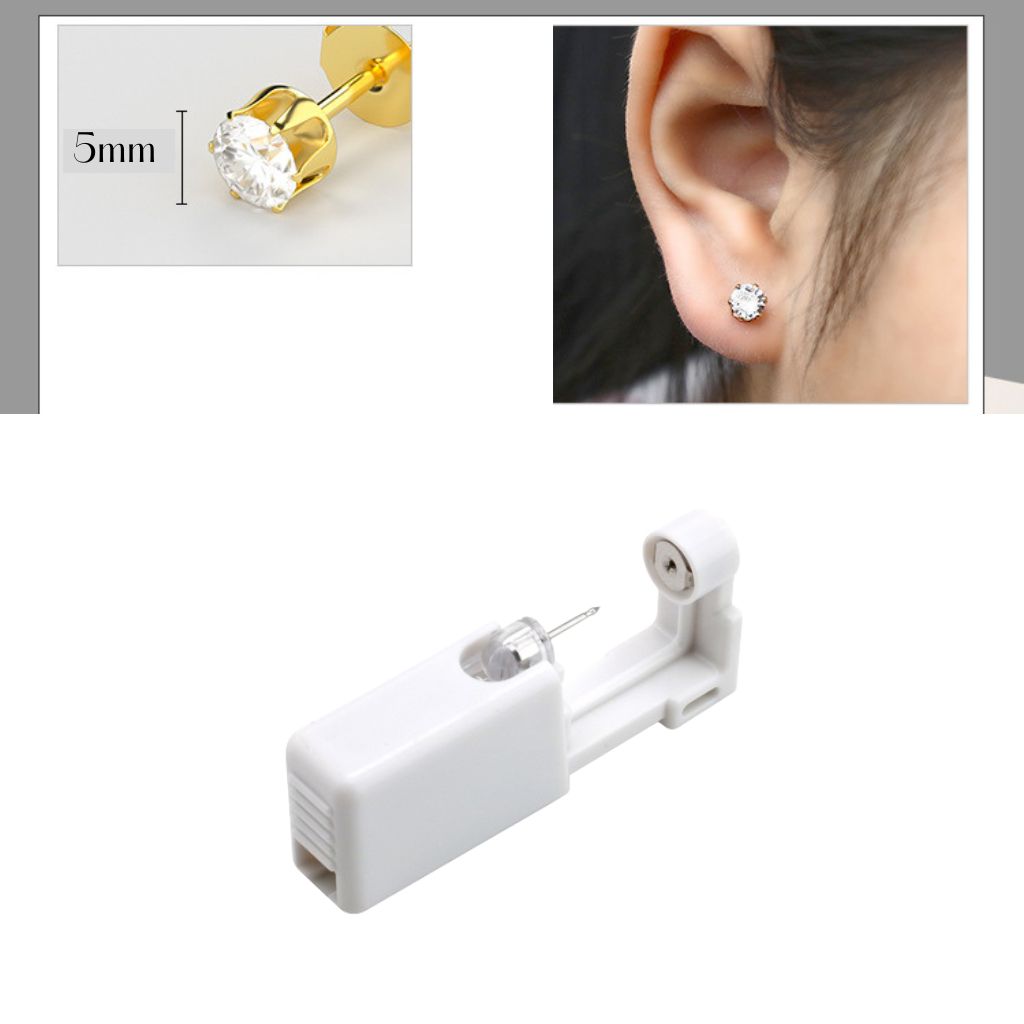 Dụng cụ bấm khuyên tai, đồ bắn lỗ tai 1 lần tại nhà chuyên dụng ( tặng kèm bông tẩm cồn )