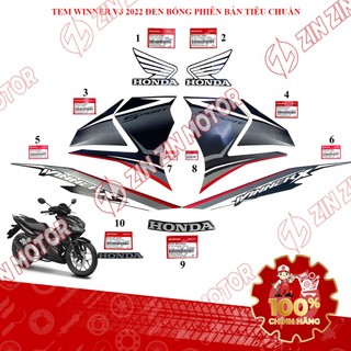 Tem Rời Winner X V3 2022+ Zin Đen Bóng 2022 Phiên Bản Tiêu Chuẩn Chính Hãng