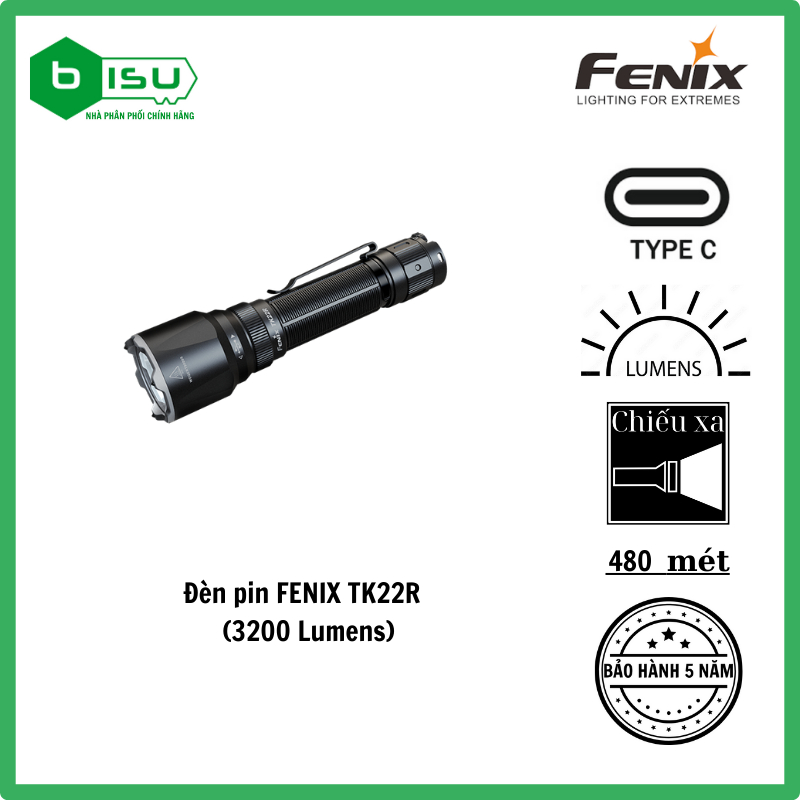 ĐÈN PIN  FENIX TK22R  (3200 LUMENS)