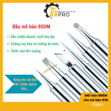 Mũi hàn 936, đầu mỏ hàn 936 Đầu mũi hàn 900M cho mỏ hàn Trạm hàn 936 936A Quick 936,.... các loại thông dụng