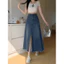Chân váy jeans nữ dáng dài xoè cạp cao tôn dáng, chân váy bò nữ xanh đen hottrend Minbinstore A21