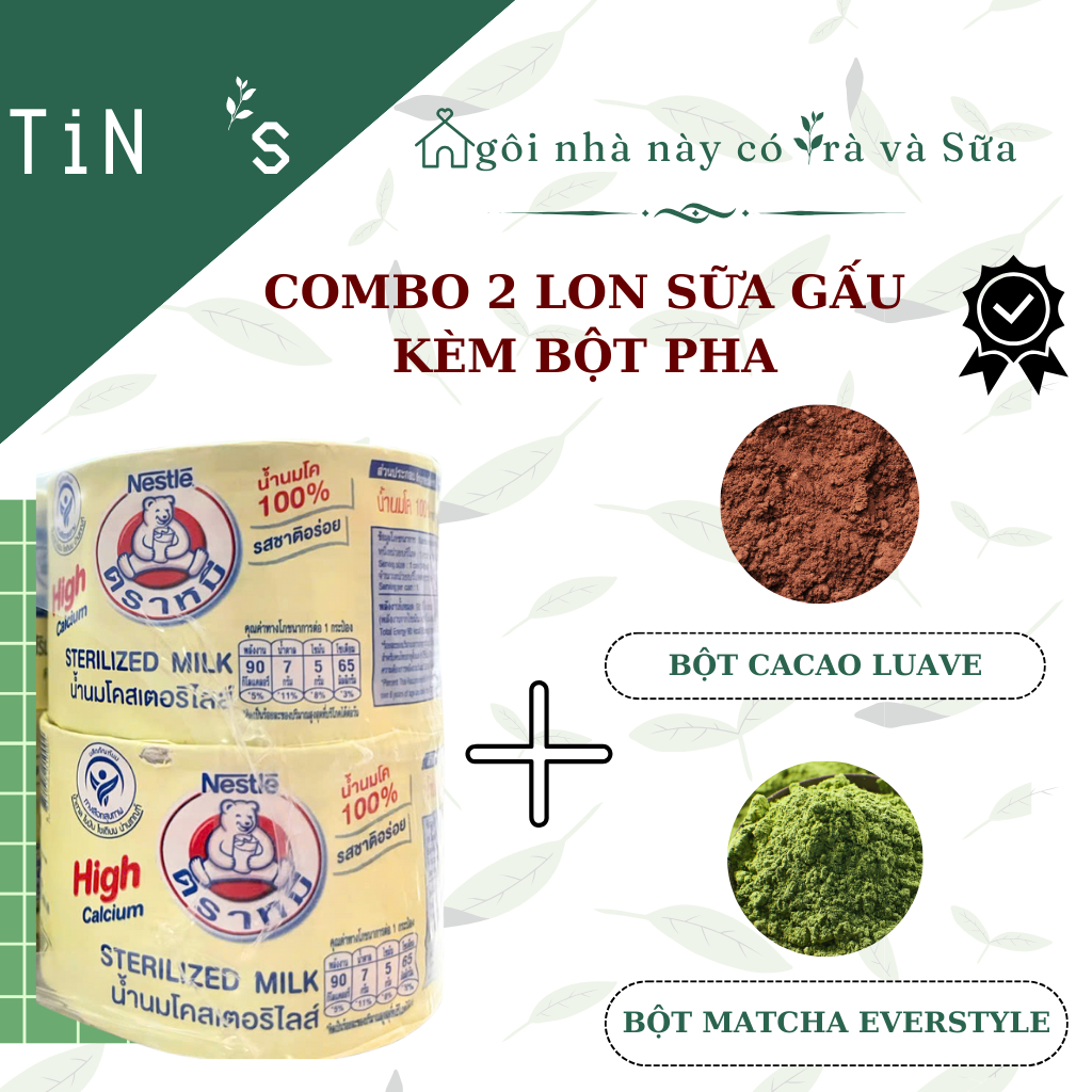 SỮA GẤU THÁI LAN NESTLE LON 140ML KÈM BỘT MATCHA & CACAO LUAVE & KHOAI ...