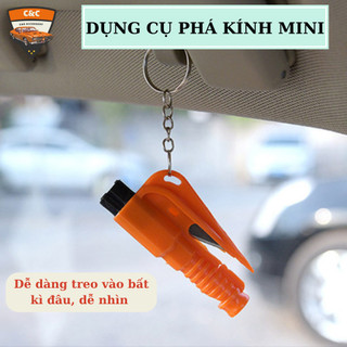 Dụng cụ phá kính thoát hiểm ô tô đa năng kèm kéo cắt dây, còi. Dụng cụ phá kính xe hơi (cứu hộ)