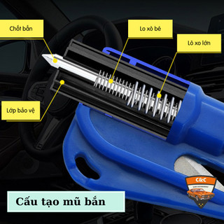 Dụng cụ phá kính thoát hiểm ô tô đa năng kèm kéo cắt dây, còi. Dụng cụ phá kính xe hơi (cứu hộ)
