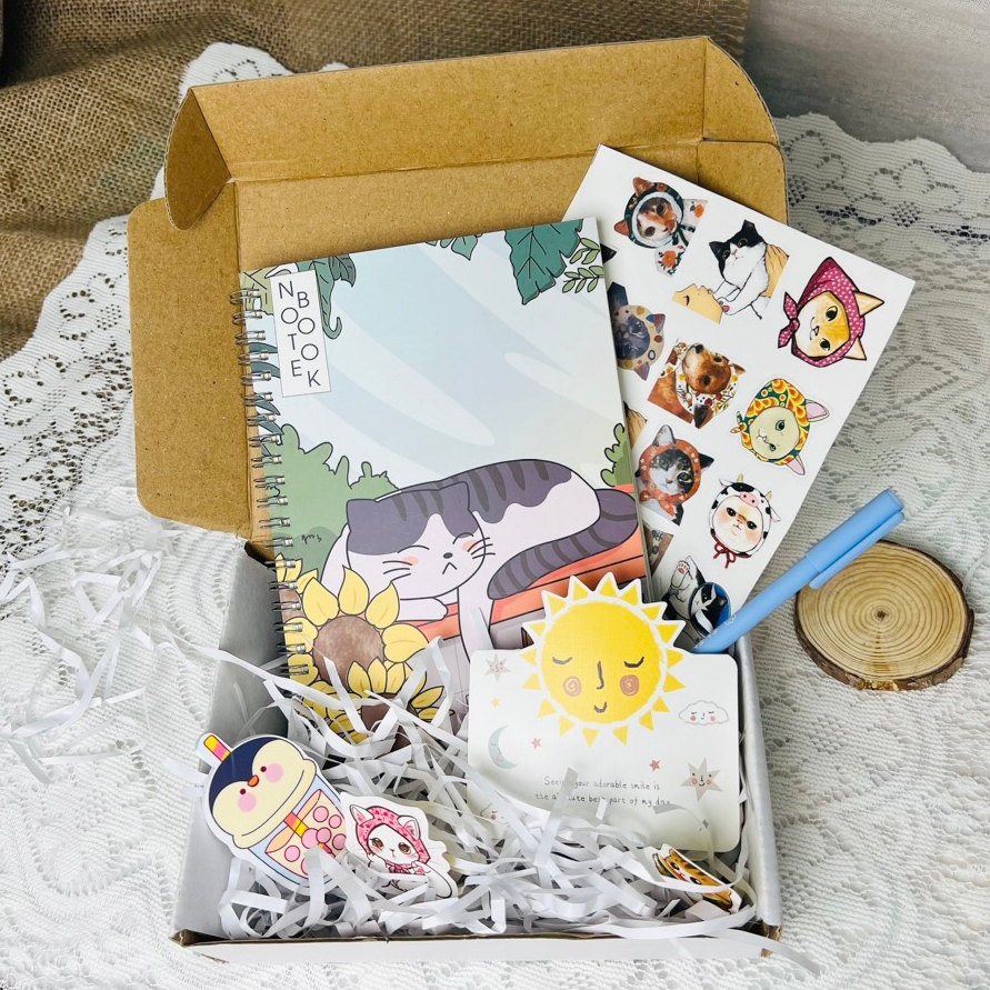 Set quà Sổ mèo tặng sinh nhật bạn gái nhiều món siêu xinh - Gift box ...