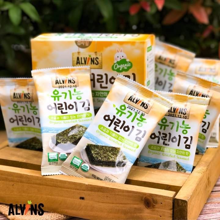 Rong biển tách muối cho bé ăn dặm hữu cơ Alvins Hàn Quốc 6m+