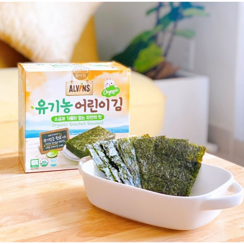 Rong biển tách muối cho bé ăn dặm hữu cơ Alvins Hàn Quốc 6m+