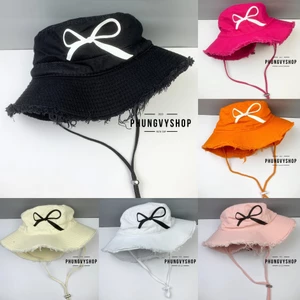 Mũ bucket tai bèo vành tua rách phong cách hàn quốc phungvyshop - non BO tua dây cột dài / TUA NƠ các loại /