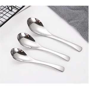 Thìa Cán Ngắn Inox 304 Loại Dày Đẹp Muỗng Cơm Súp Cháo Phở 3 Cỡ Lớn Trung Nhỏ