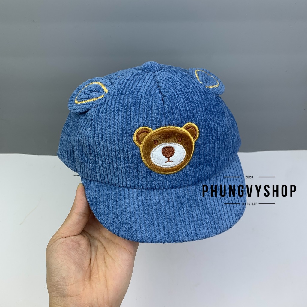 Bé dưới 2Tuổi/ Mũ lưỡi trai cho bé trai bé gái phungvyshop- Nón trẻ em KẾT nhí MẶT GẤU MỊN
