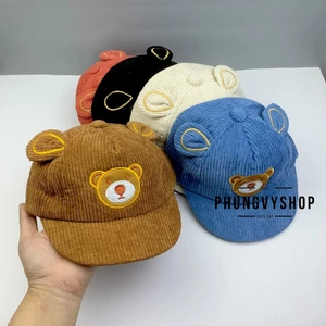 Bé dưới 2Tuổi/ Mũ lưỡi trai cho bé trai bé gái phungvyshop- Nón trẻ em KẾT nhí MẶT GẤU MỊN