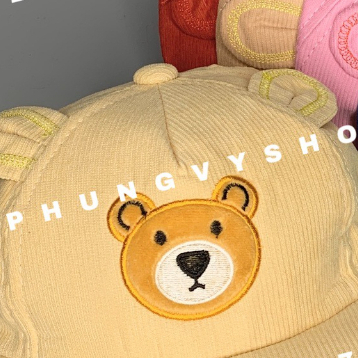 Bé dưới 2Tuổi/ Mũ lưỡi trai cho bé trai bé gái phungvyshop- Nón trẻ em KẾT nhí MẶT GẤU MỊN