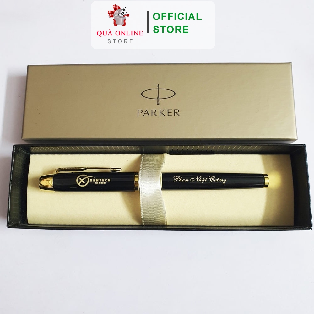 BÚT PARKER KHẮC TÊN CAO CẤP ĐEN BÓNG CÀI VÀNG [MIỄN PHÍ KHẮC TÊN - LOGO] BÚT KÝ CAO CẤP [RẺ VÔ ĐỊCH]