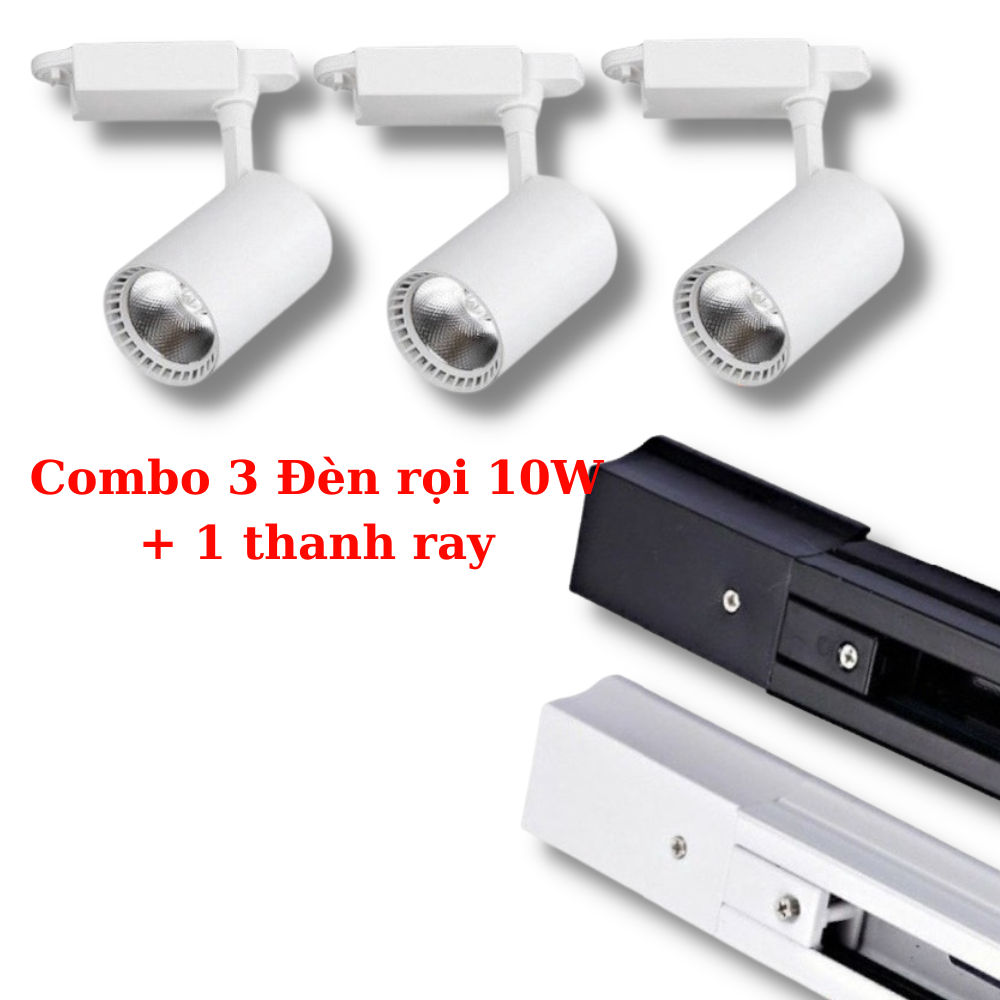Combo 3 Đèn rọi Ray COB Mini 10W, 20W và 1 Thanh Ray Trang Trí Mọi Không Gian Siêu Sáng, Siêu Bền