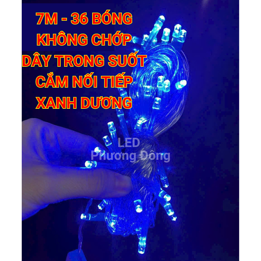 Dây đèn LED KHÔNG CHỚP 7m - 36 Bóng Trang trí Noel-Lễ-Tết