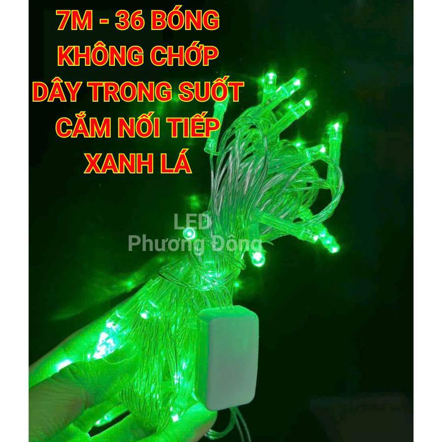 Dây đèn LED KHÔNG CHỚP 7m - 36 Bóng Trang trí Noel-Lễ-Tết