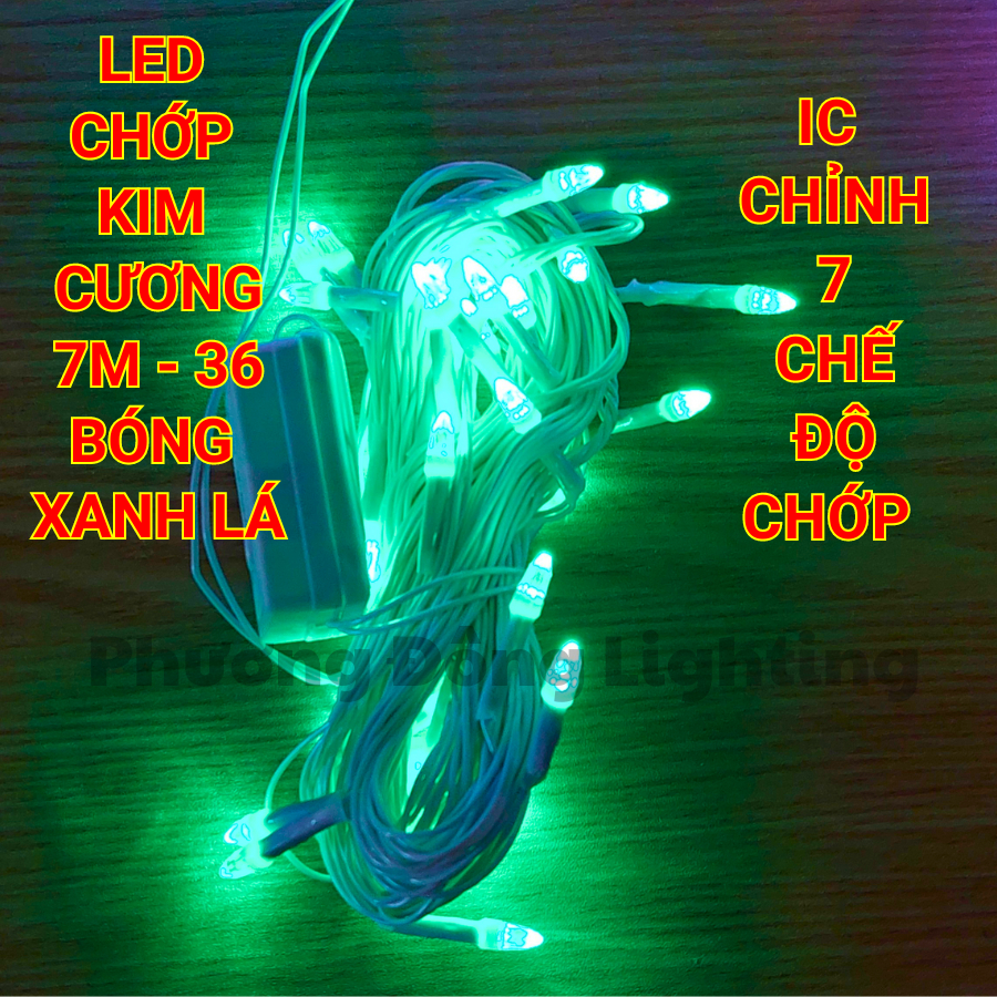 Dây đèn LED Chớp Kim Cương/LED Chớp Nhọn Trang trí Noel Dài 8m - 36 bóng