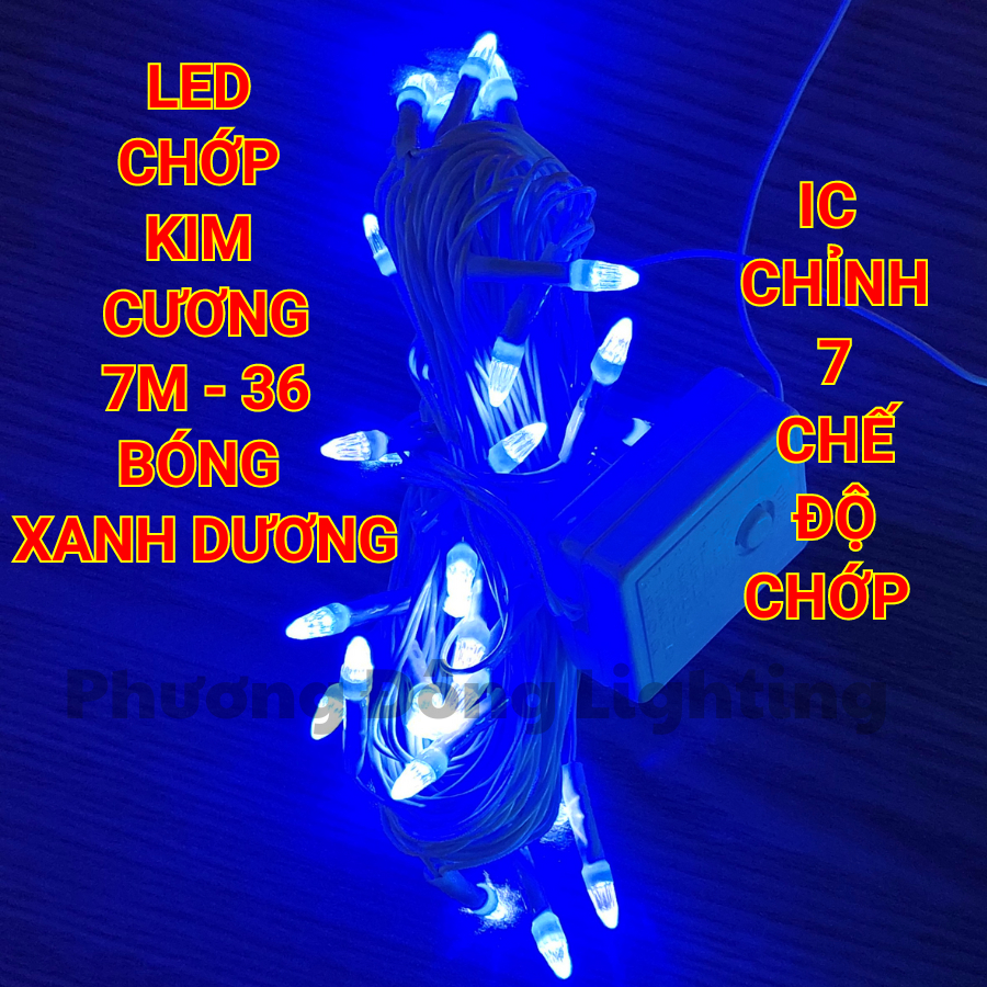 Dây đèn LED Chớp Kim Cương/LED Chớp Nhọn Trang trí Noel Dài 8m - 36 bóng