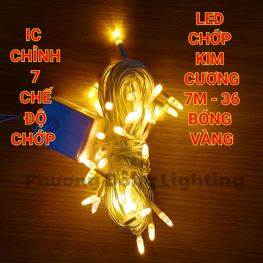 Dây đèn LED Chớp Kim Cương/LED Chớp Nhọn Trang trí Noel Dài 8m - 36 bóng