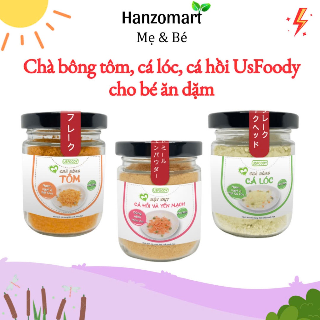 Ruốc cá hồi / chà bông cá hồi / cá lóc / ruốc tôm ăn dặm cho bé