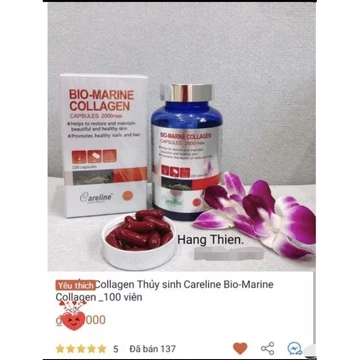 (Đủ bill) Viên uống đẹp da Collagen thủy sinh BioMarine Collagen của Careline 100 viên