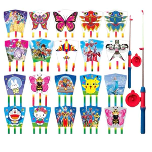 Diều cần câu mini 3D, diều hoạt hình anime cho bé kèm tay quay và cuộn dây 50 mét