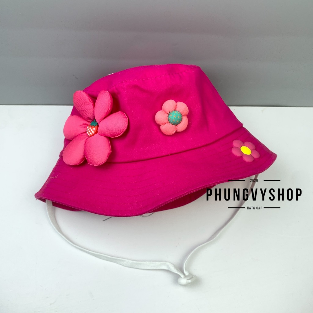 BÉ 3-6 Tuổi/ vđ 52cm, Mũ bucket tai bèo vành bé gái phungvyshop- Nón trẻ em TIFUL HOA XINH ĐẸP