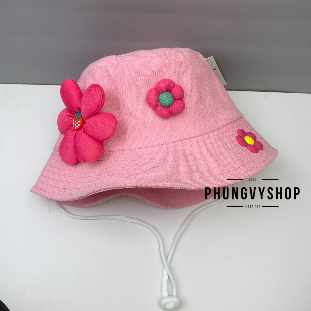BÉ 3-6 Tuổi/ vđ 52cm, Mũ bucket tai bèo vành bé gái phungvyshop- Nón trẻ em TIFUL HOA XINH ĐẸP