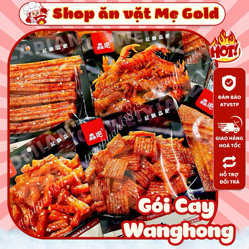 Gói cay Wanghong, tăm que cay, miếng cay tẩm vị - đồ ăn vặt nội địa TQ ...