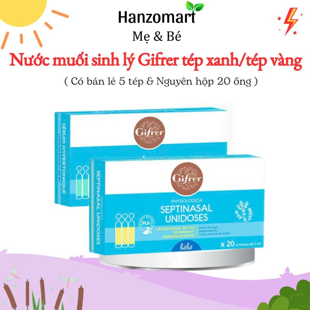 Nước muối sinh lý cho bé Gifrer Pháp Hồng / Xanh / Vàng - hanzo2009