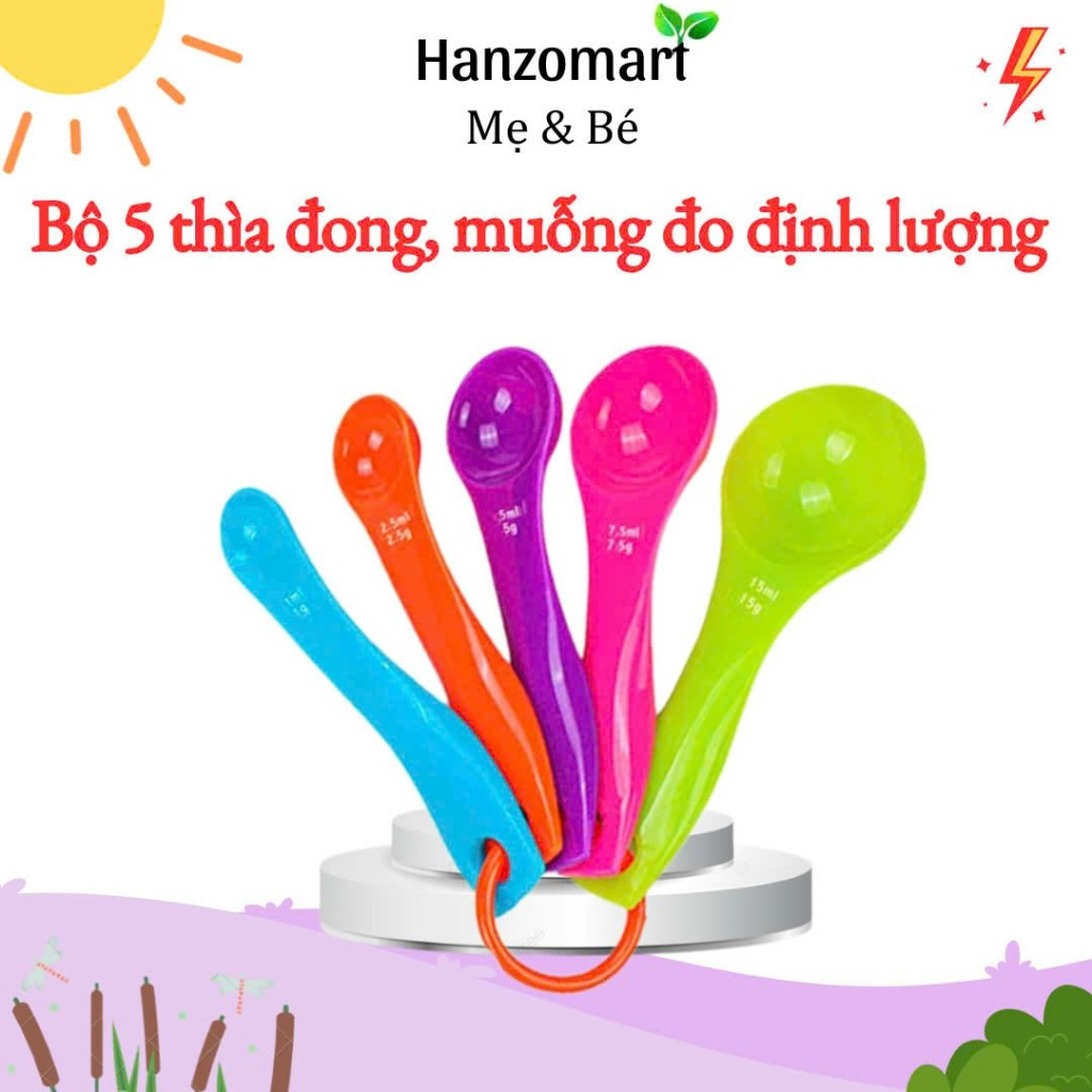 Set 5 thìa đong định lượng thức ăn cho bé