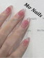 Nail Box Thiết Kế 10 Móng Úp Ombre Lòng Đào Mắt Mèo Fench đầu móng M95