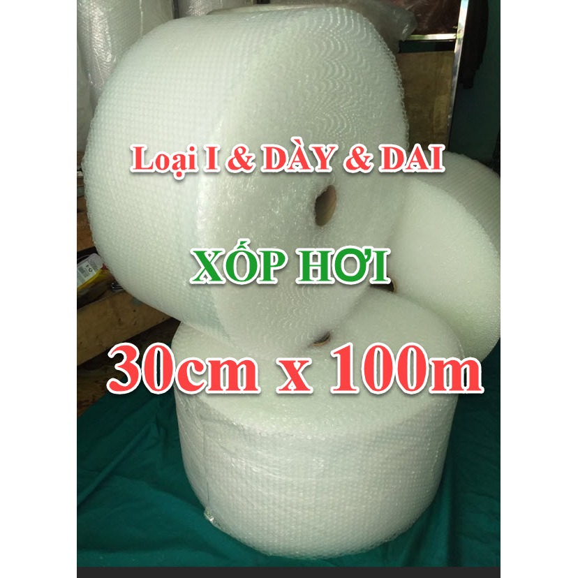 Cuộn Xốp Hơi Chống Sốc Khổ 30cm x 100m Bọc Gói Hàng