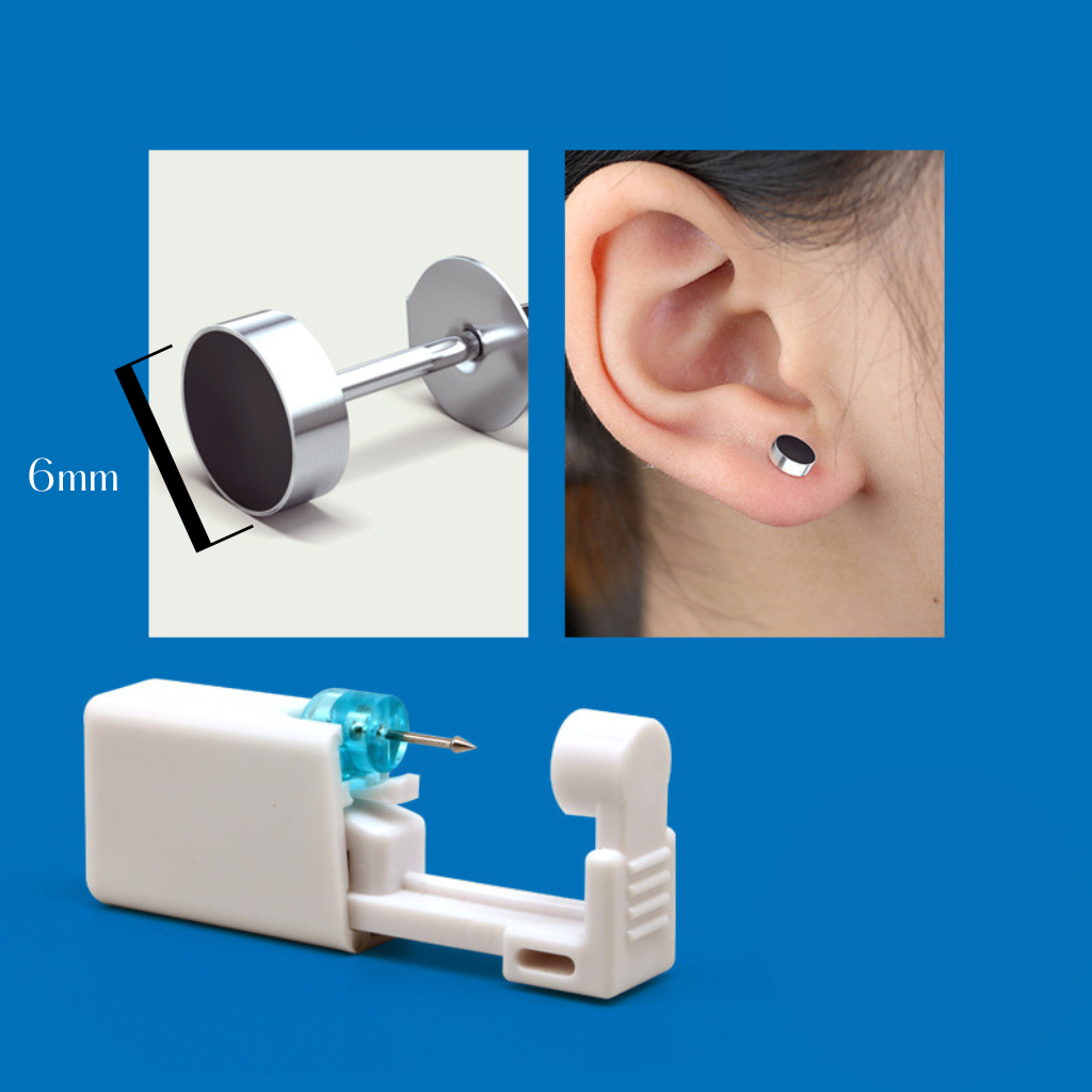 Dụng cụ bấm lỗ tai, đồ bấm lỗ tai dùng 1 lần bằng thép không gỉ an toàn cho da