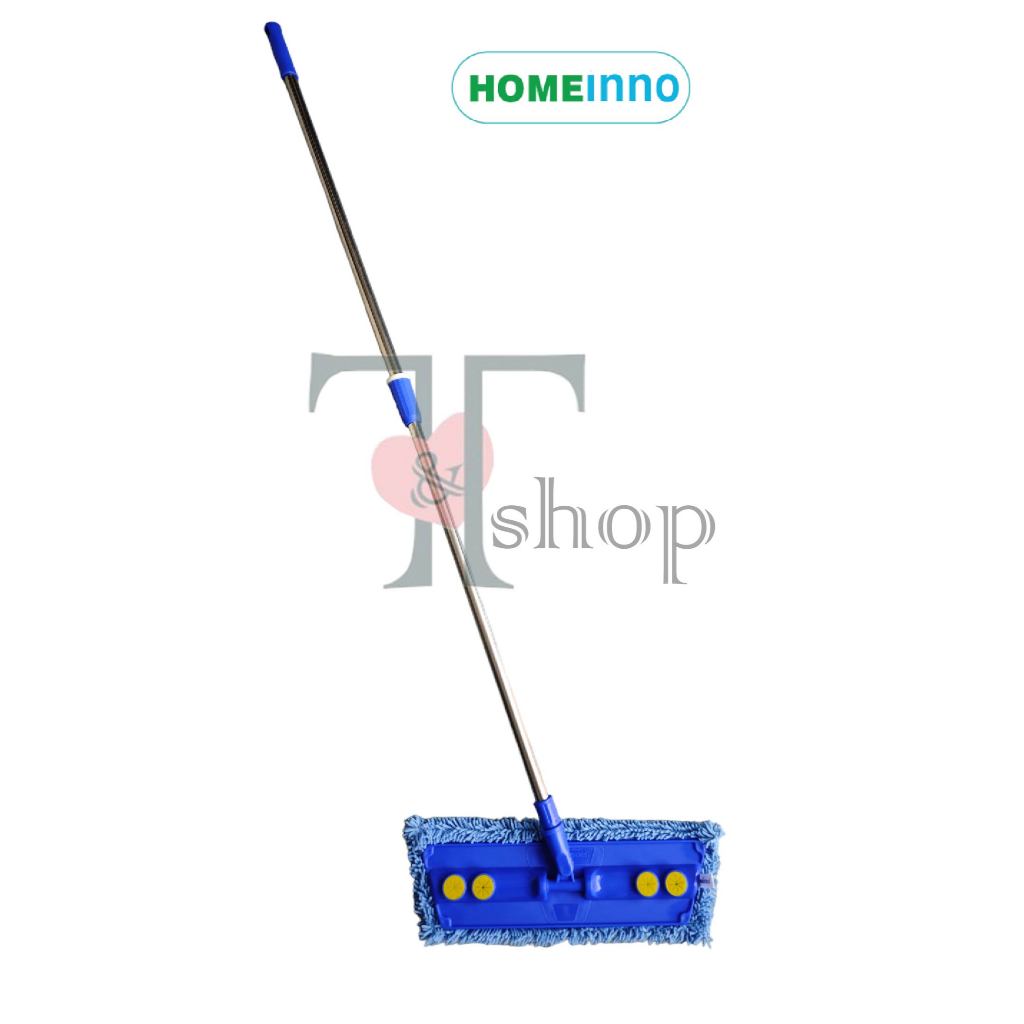 Cây Lau Nhà Inox Microfiber 40cm Bản Nhựa Dán Homeinno Tấm Lau San Hô/ Mịn/ Xoắn Cán Thu Gọn 90cm Kéo Dài 1m4