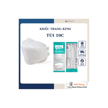 Khẩu Trang Y Tế KF94 khẩu trang 4D màu trắng kháng khuẩn NVT SHOP