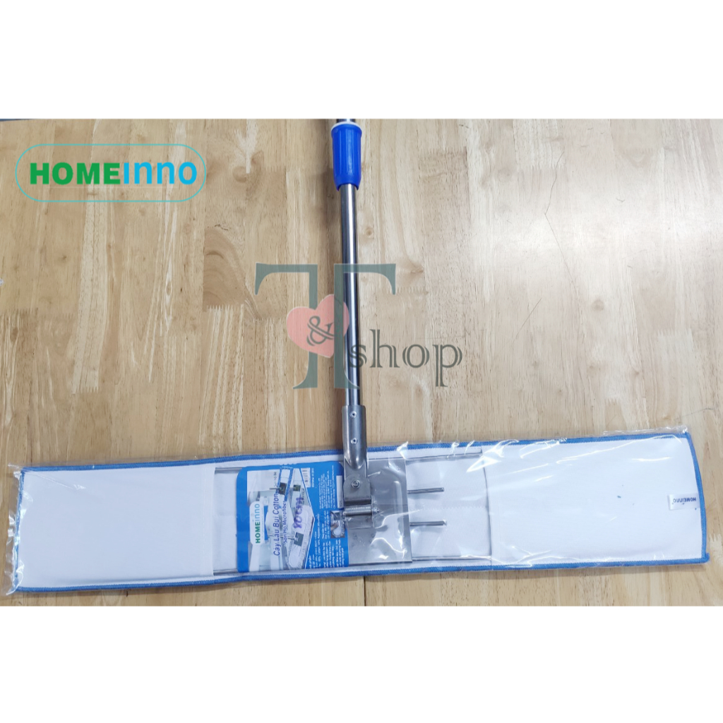 Cây Lau Nhà Inox San Hô Bản Lau 90cm Homeinno Cán Tăng Đơ Thu Ngắn 90- Dài Ra q145cm